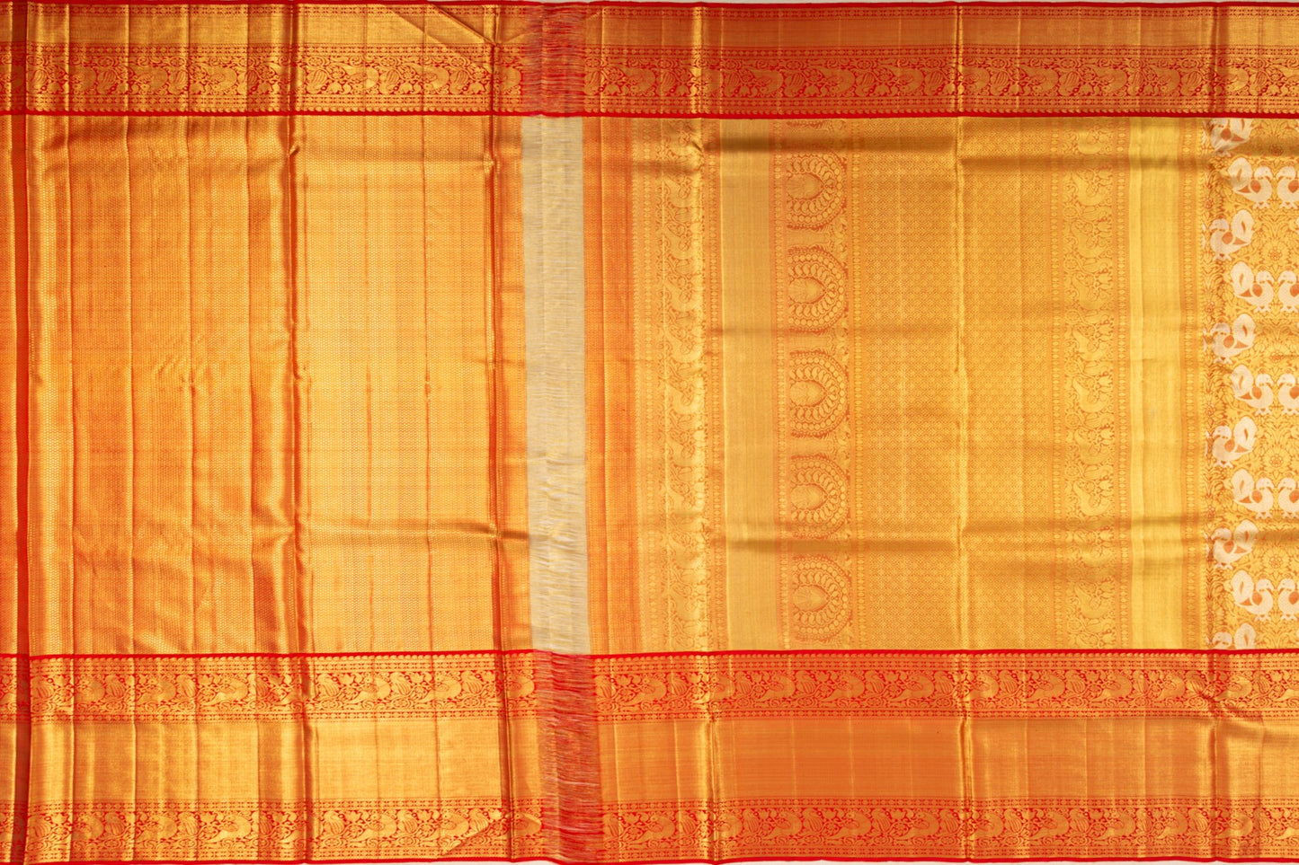 Kanchipuram Silk Tissue Brocade Red Saree