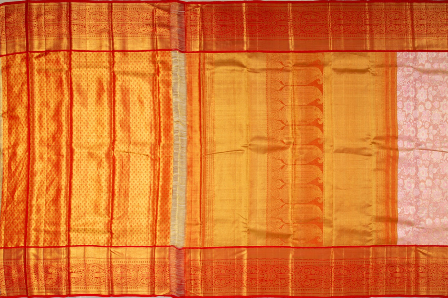 Kanchipuram Silk Tissue Brocade Baby Pink Saree