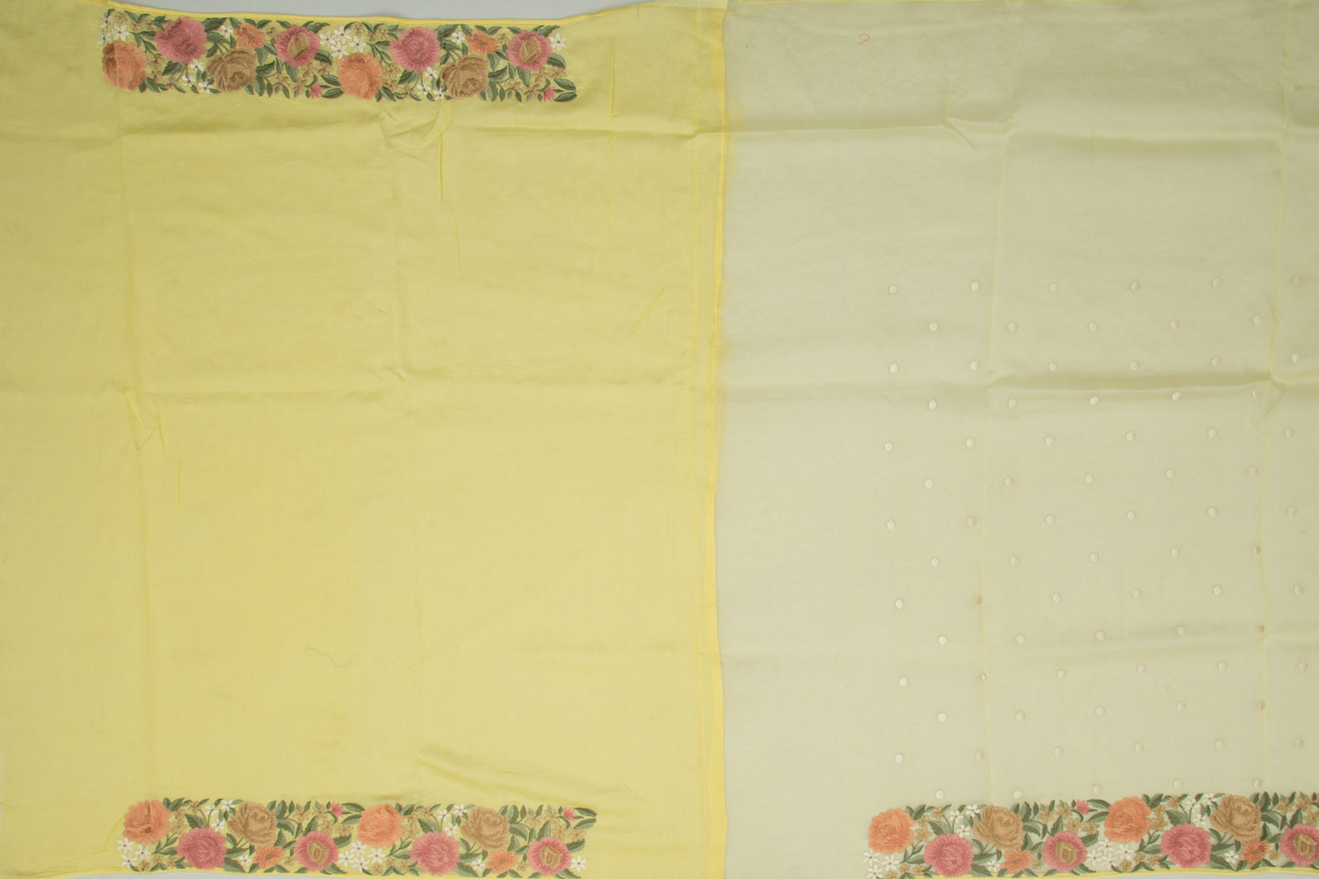 Organza Butta Yellow Saree