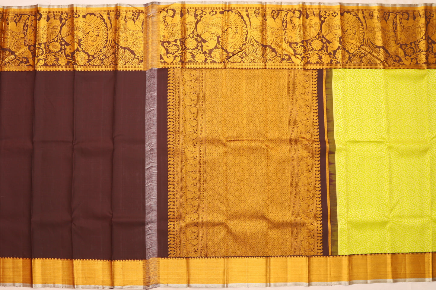 Kanchipuram Silk Brocade Green Saree
