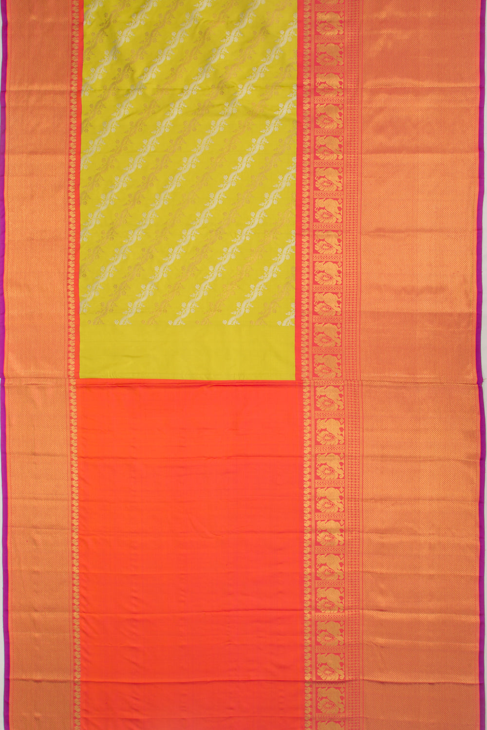 Kanchipuram Silk Jaal Green Saree