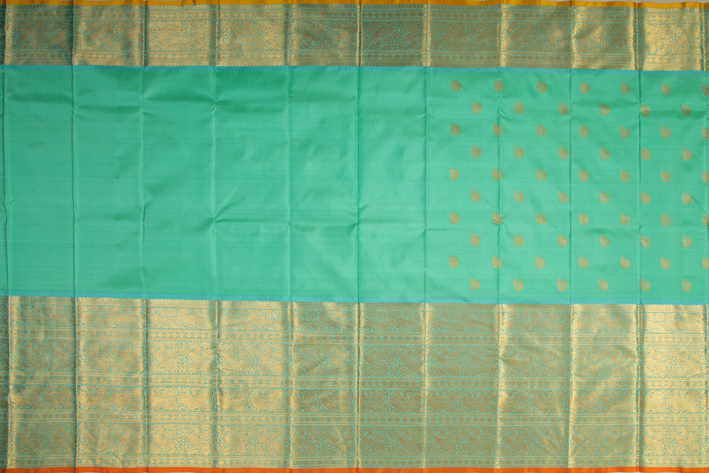 Kanchipuram Silk Butta Teal Green Saree
