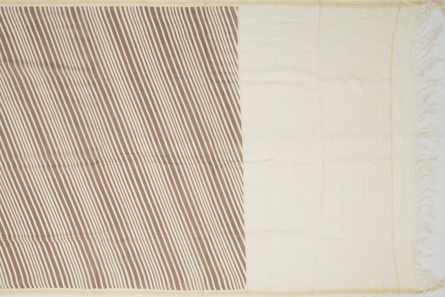 Munga Tussar Printed Brown Saree