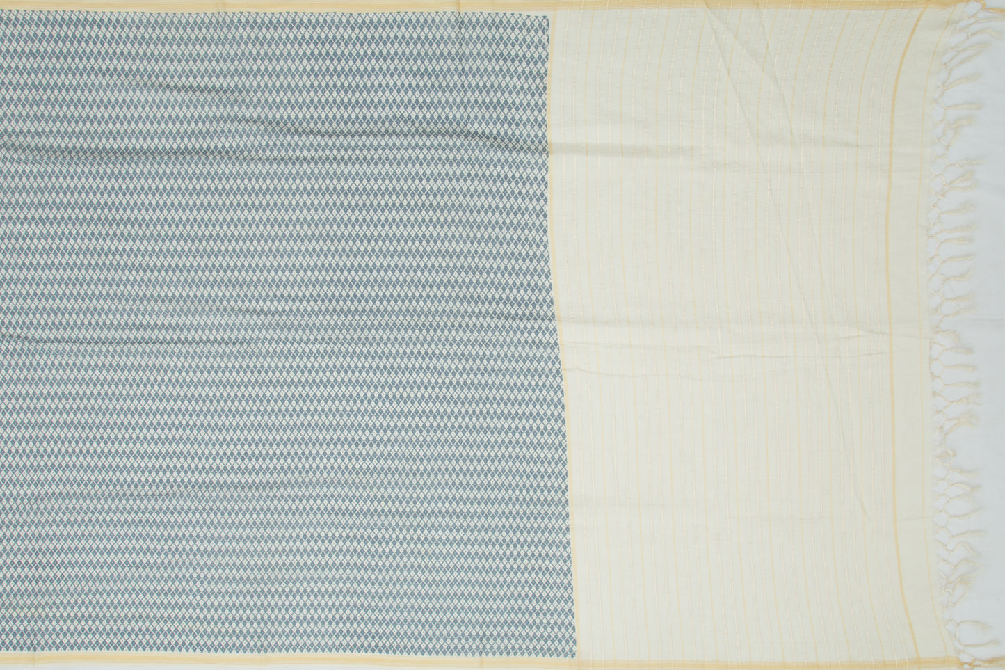 Munga Tussar Printed Blue Saree