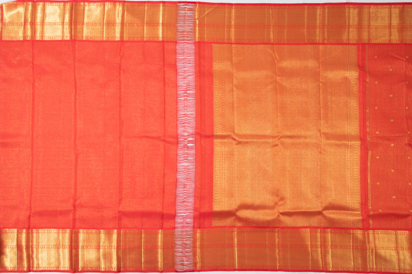 Kanchipuram Silk Checks And Butta Red Saree