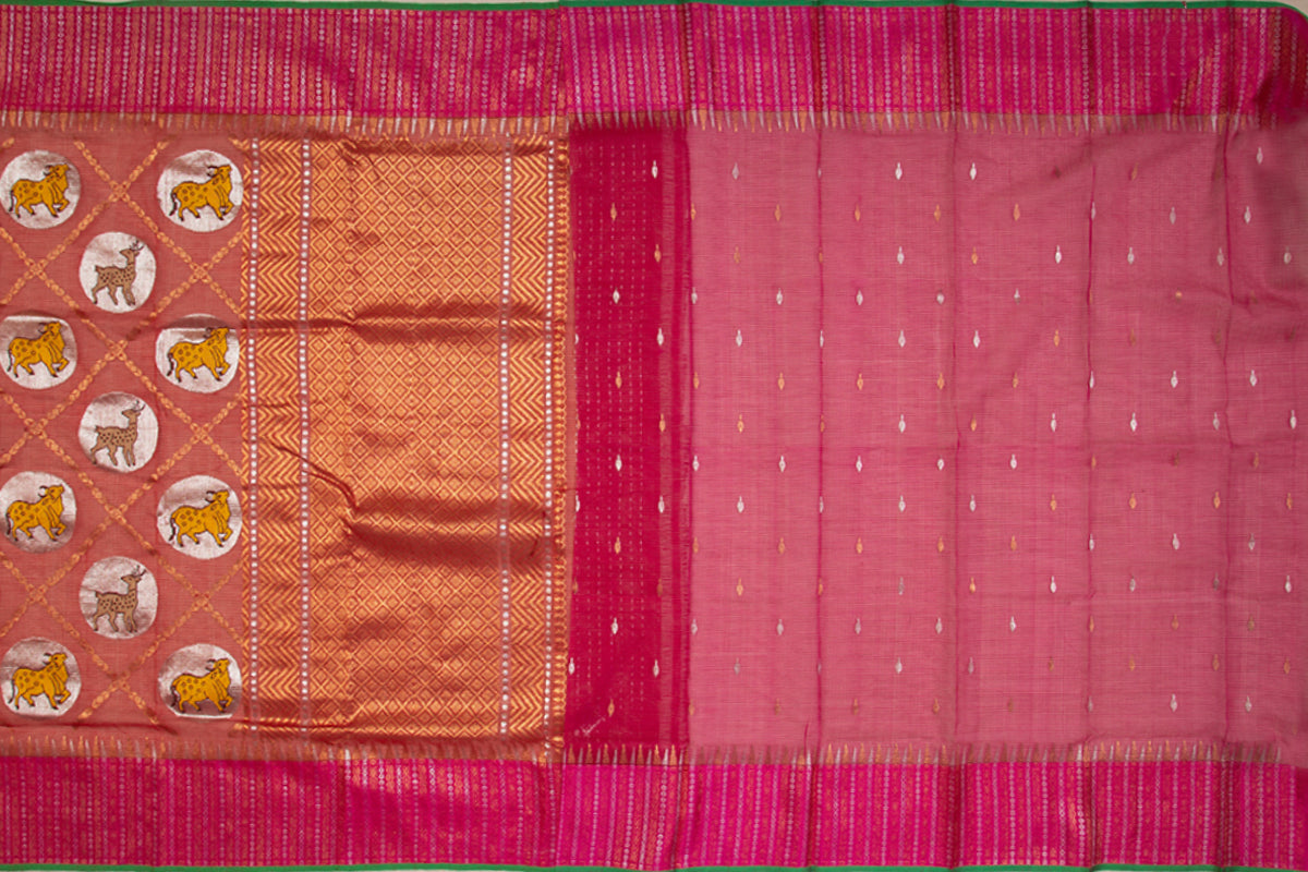 Kota Silk Checks And Butta Red Saree