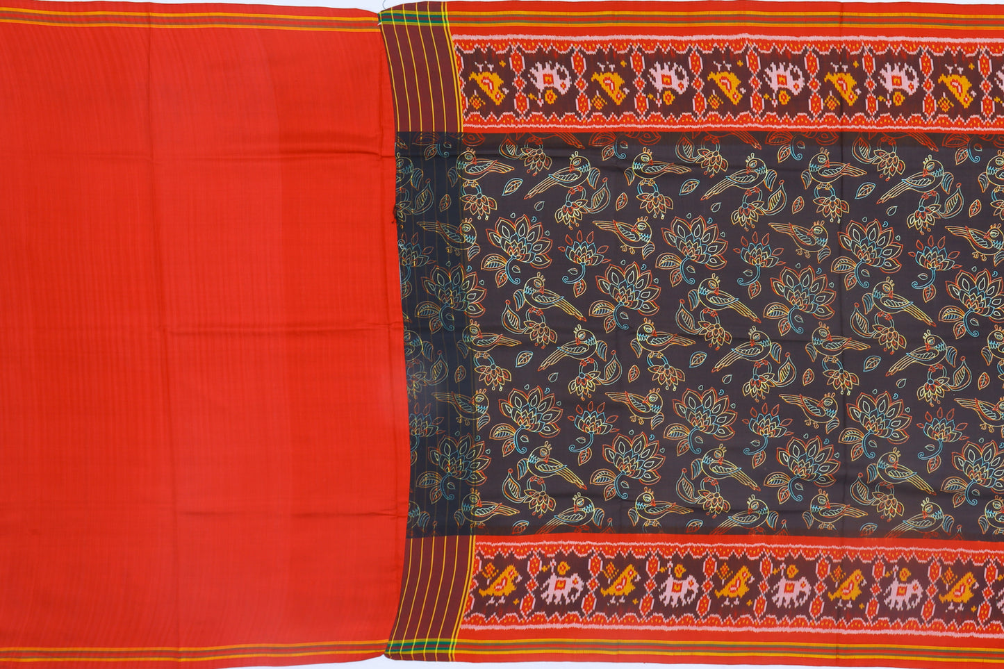 Semi Patan Patola Silk Printed Black Saree