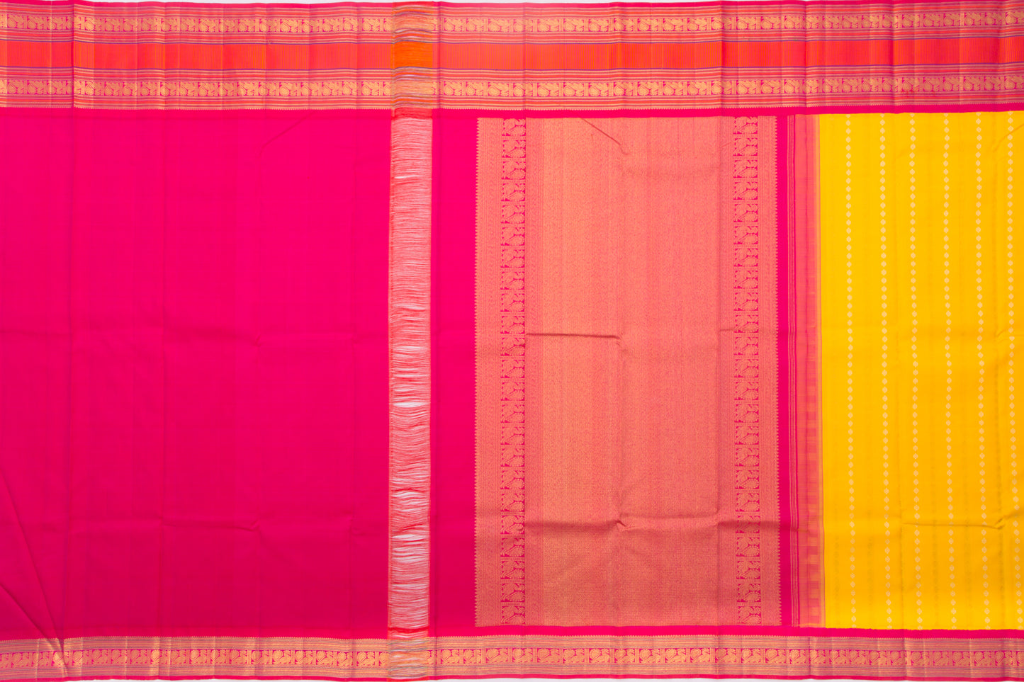 Kanchipuram Silk Butta Yellow Saree
