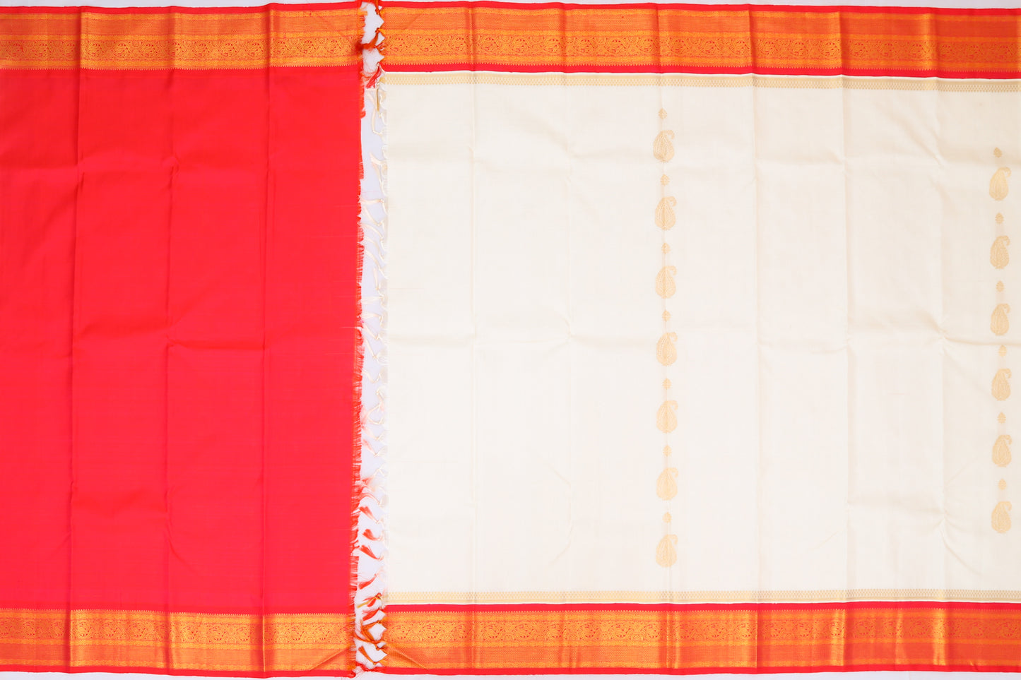 Kanchipuram Silk Butta White Saree
