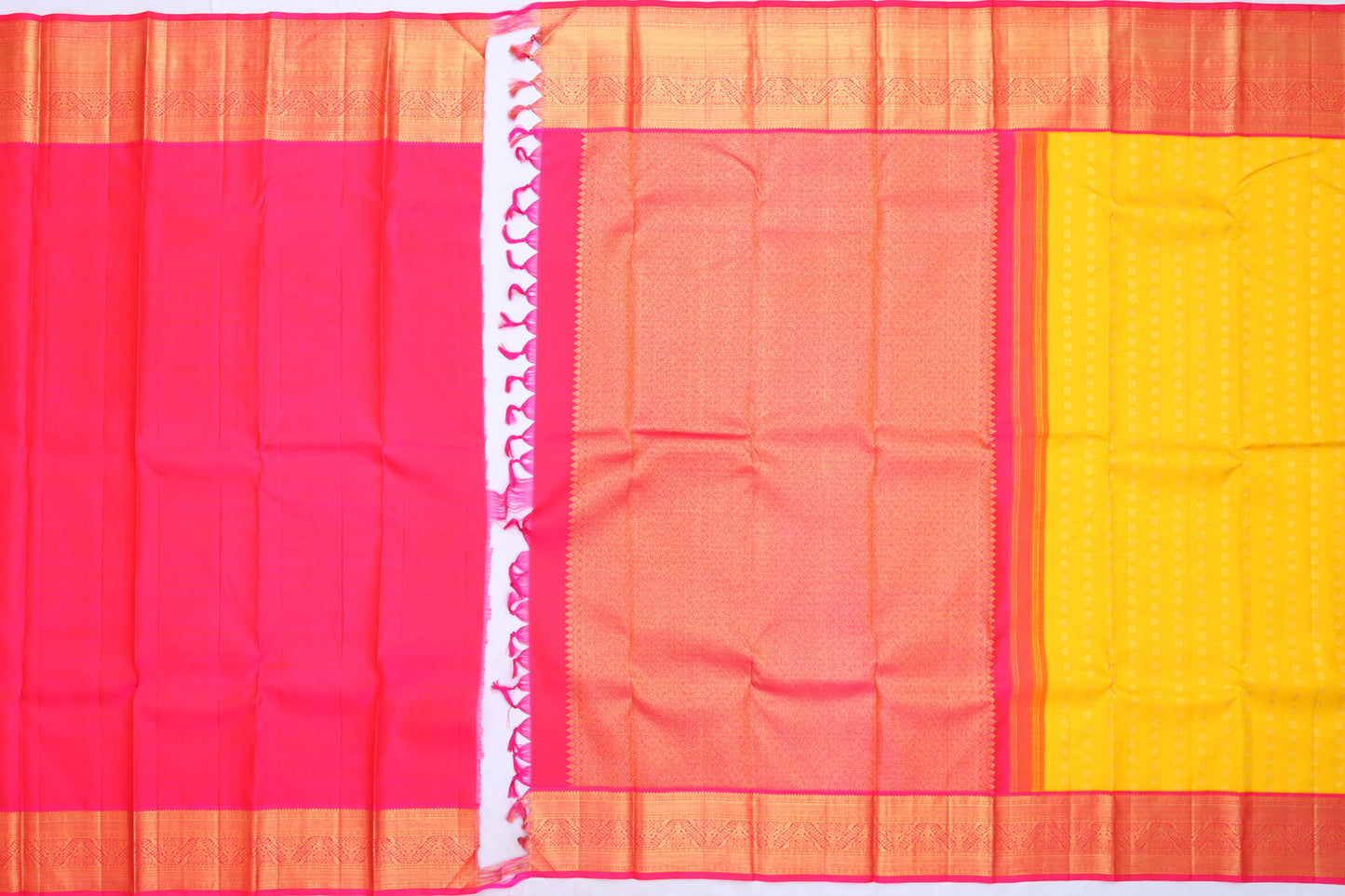 Kanchipuram Silk Butta Yellow Saree