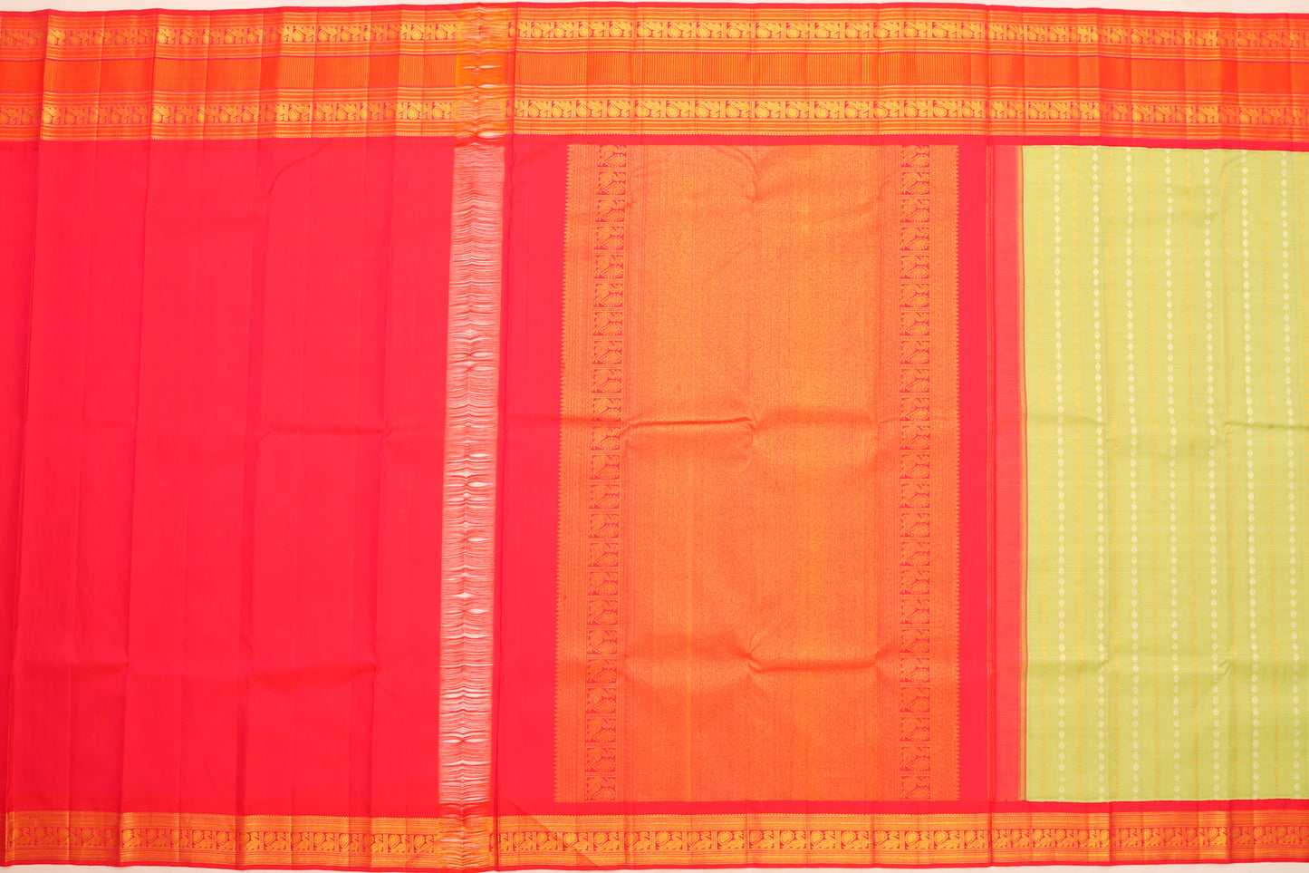 Kanchipuram Silk Brocade Pista Green Saree