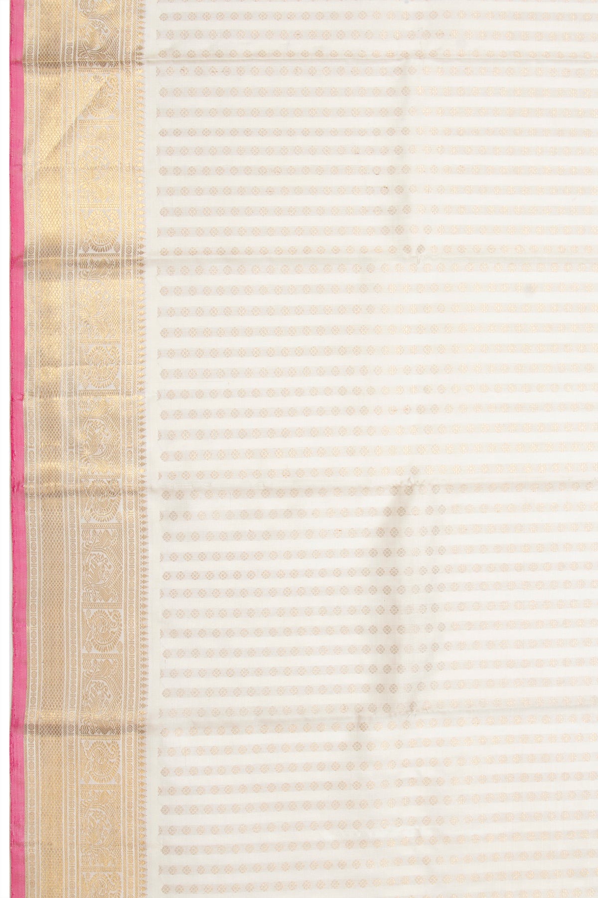 Kanchipuram Silk Brocade White Dupatta
