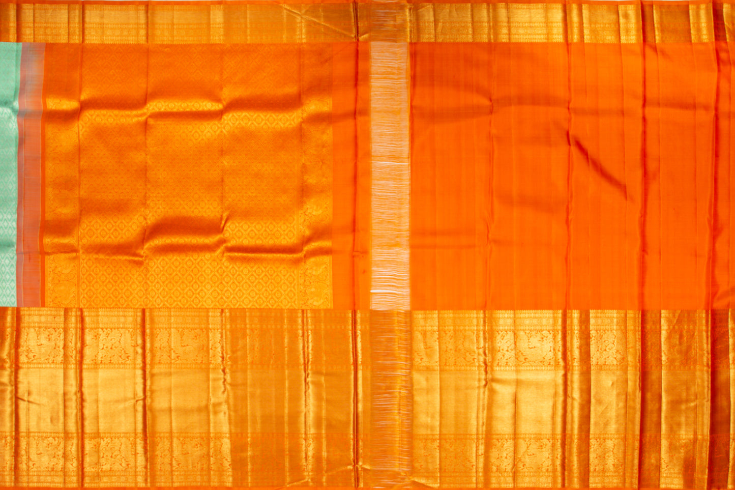 Kanchipuram Silk Brocade Sea Green Saree