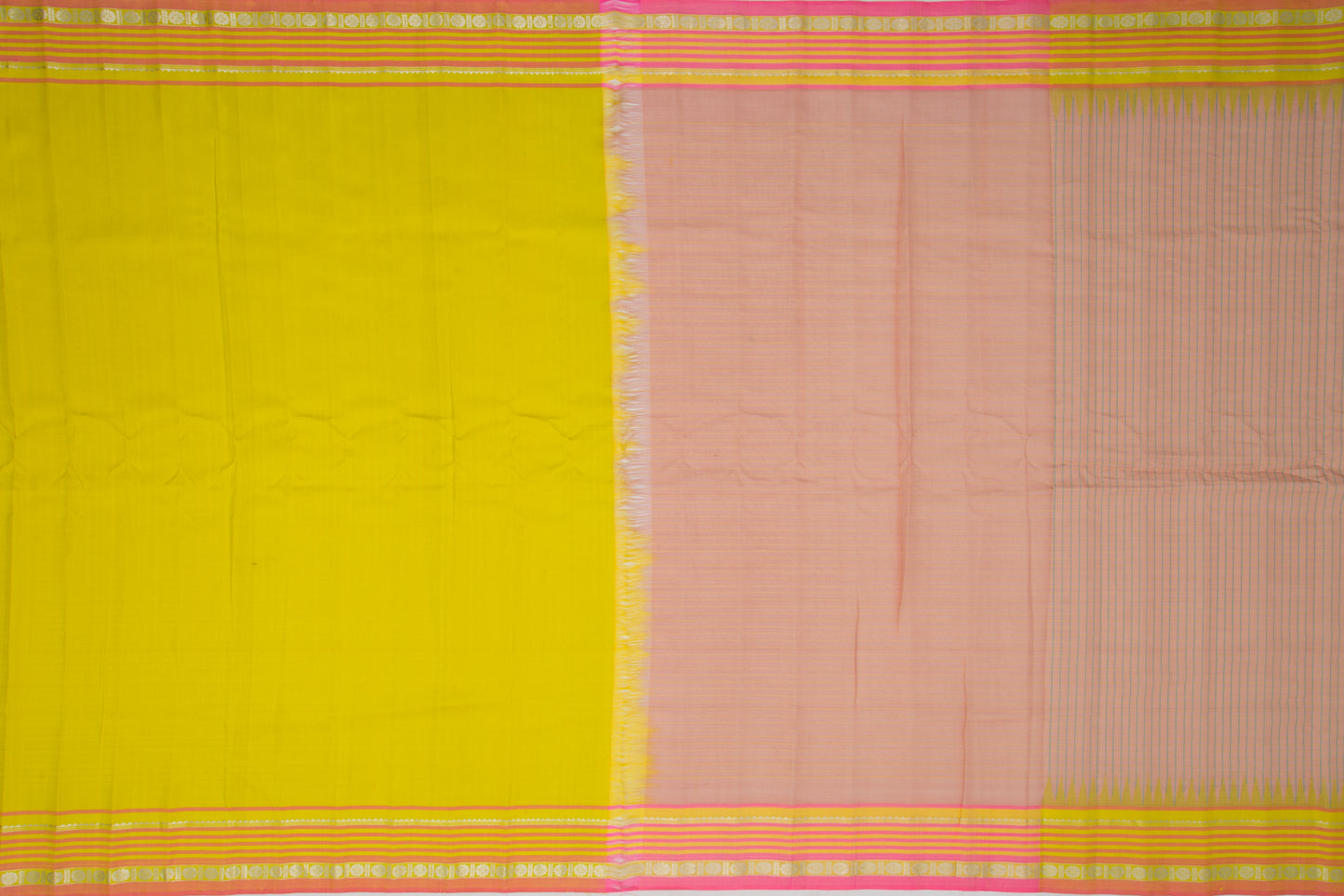 Gadwal Silk Checks Cream Saree