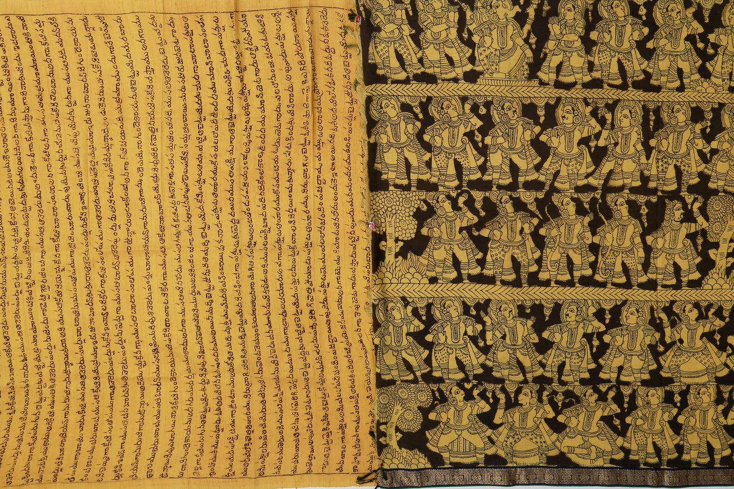 Kanchipuram Silk Kalamkari Black Saree