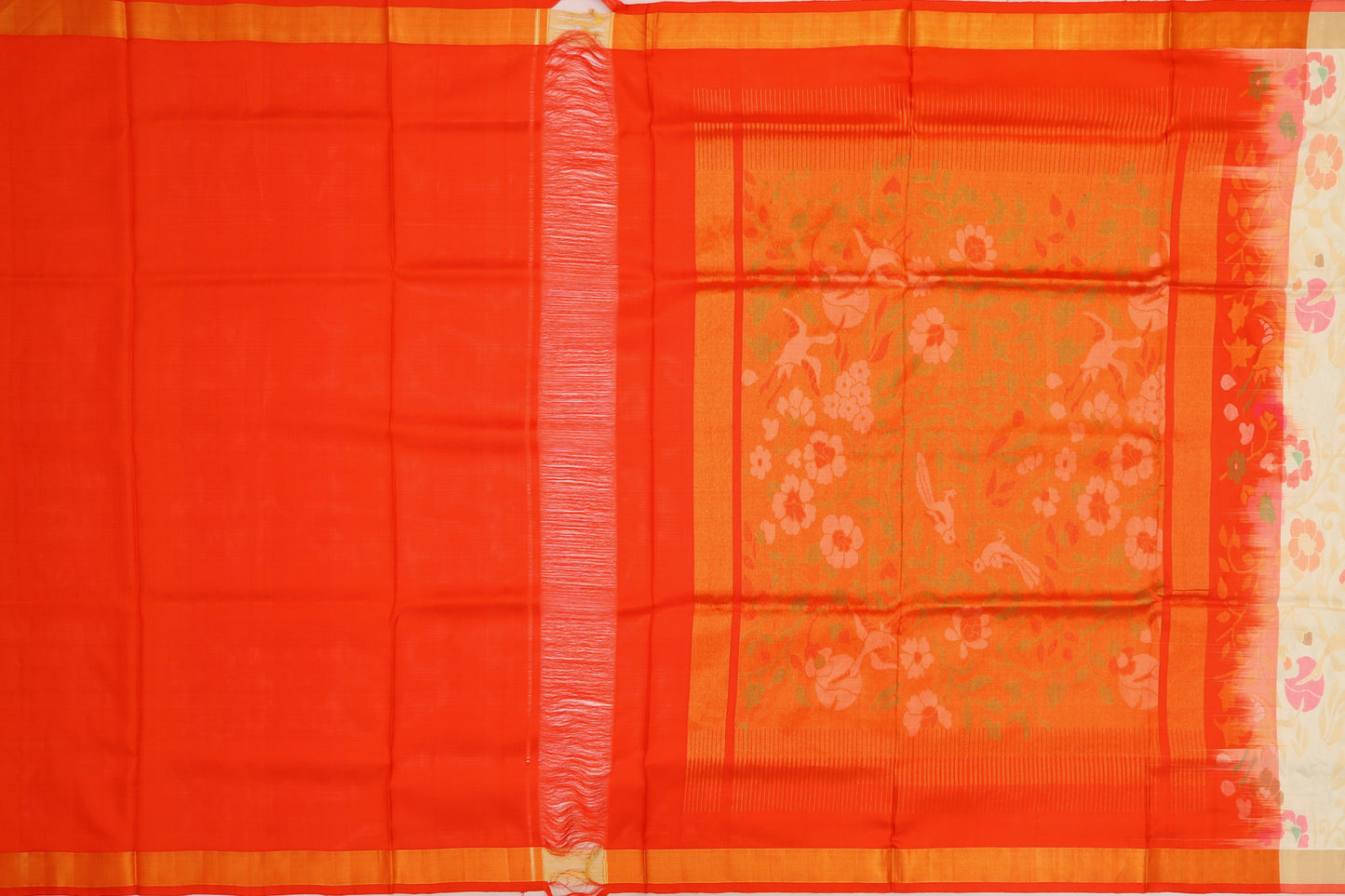 Uppada Silk Jamdani Jaal White Saree