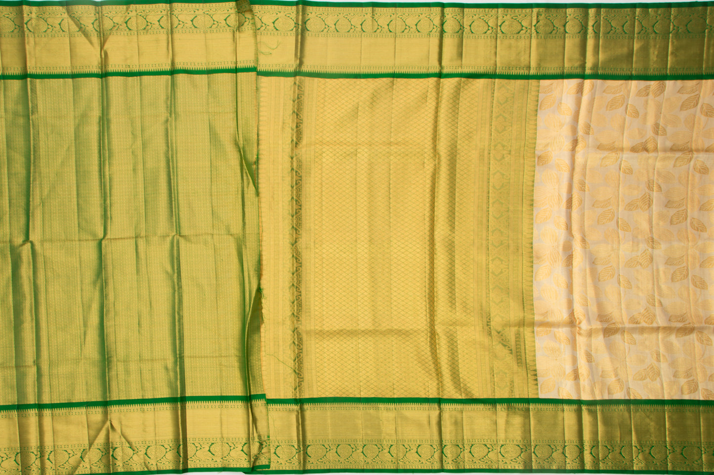 Kanchipuram Silk Tissue Brocade Gold Saree
