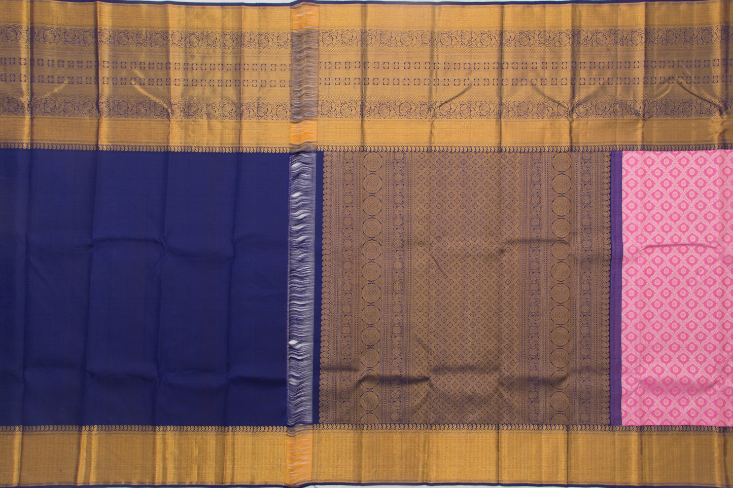 Kanchipuram Silk Brocade Pink Saree