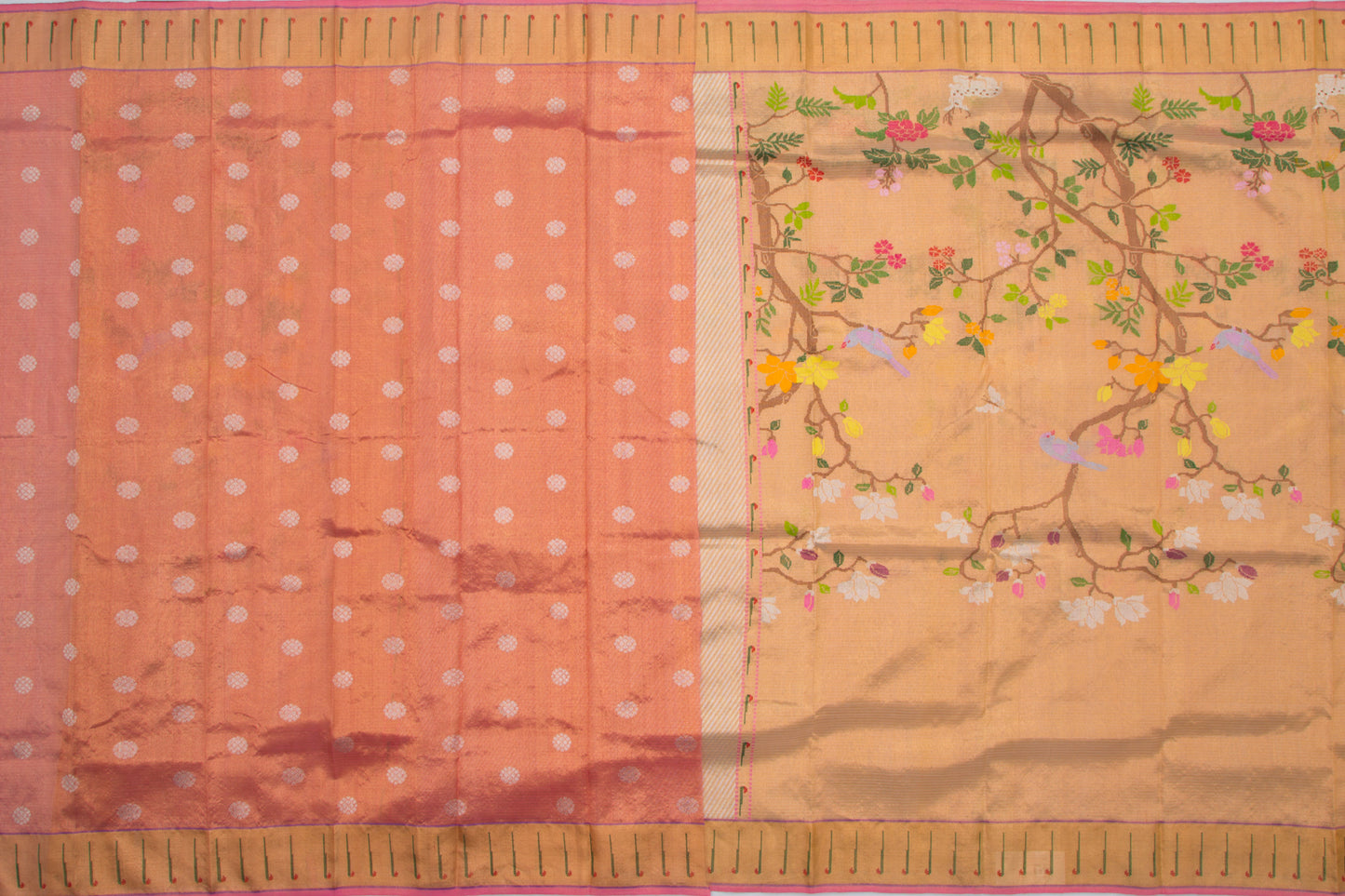 Kota Silk Tissue Jamdani Jaal Gold Saree