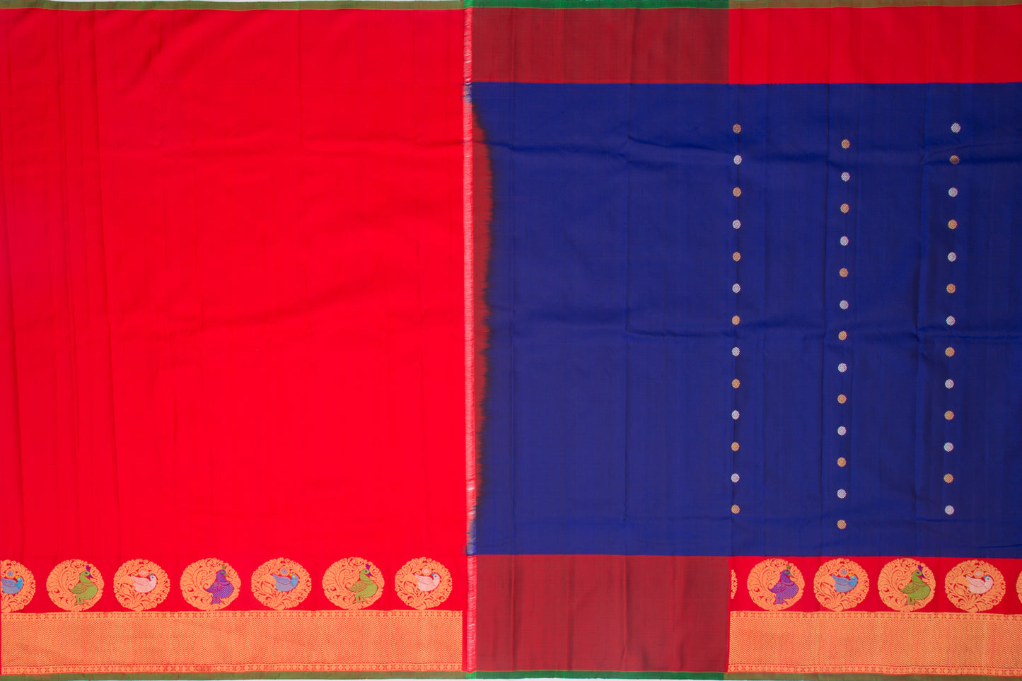 Gadwal Silk Butta Dark Blue Saree