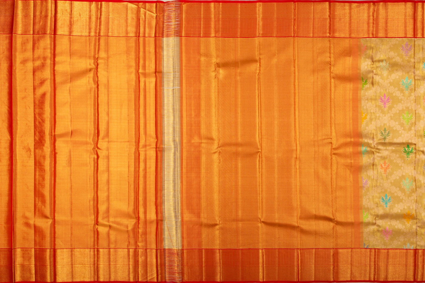 Kanchipuram Silk Tissue Brocade Gold Saree