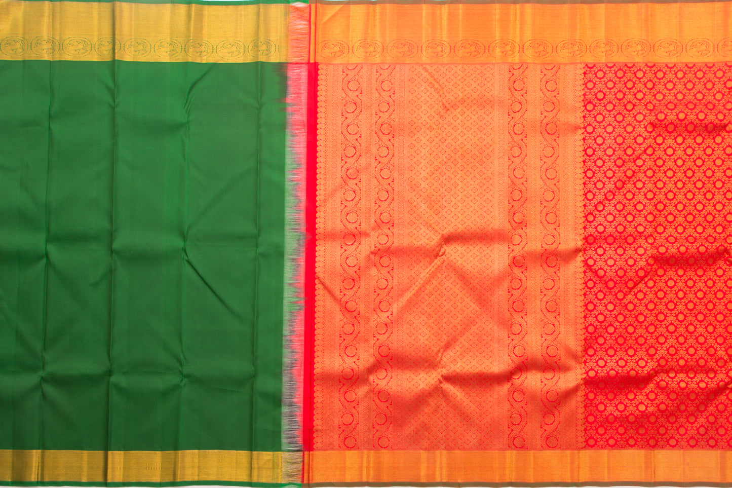Kanchipuram Silk Brocade Red Saree