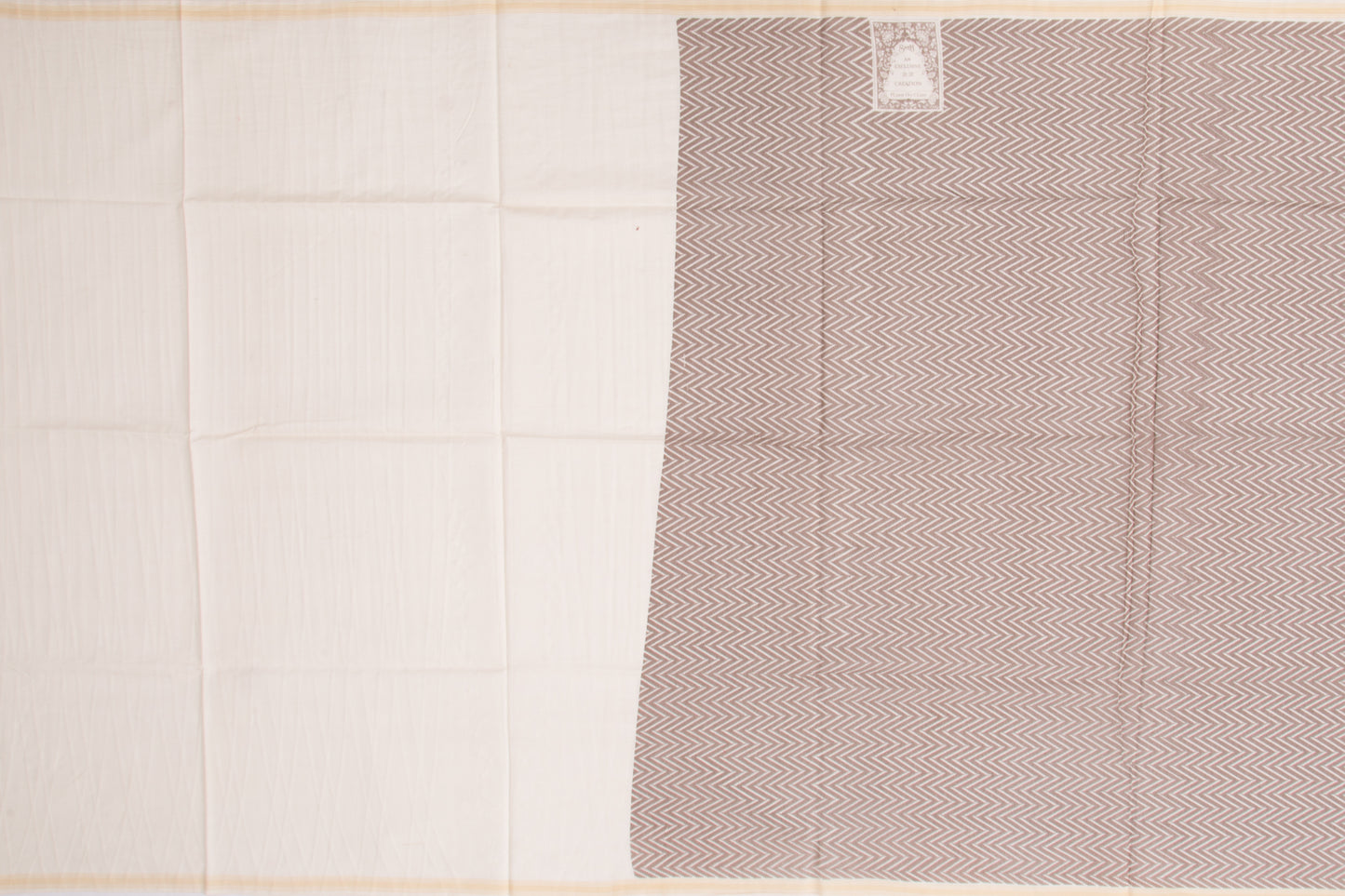 Handspun Cotton Printed Brown Saree