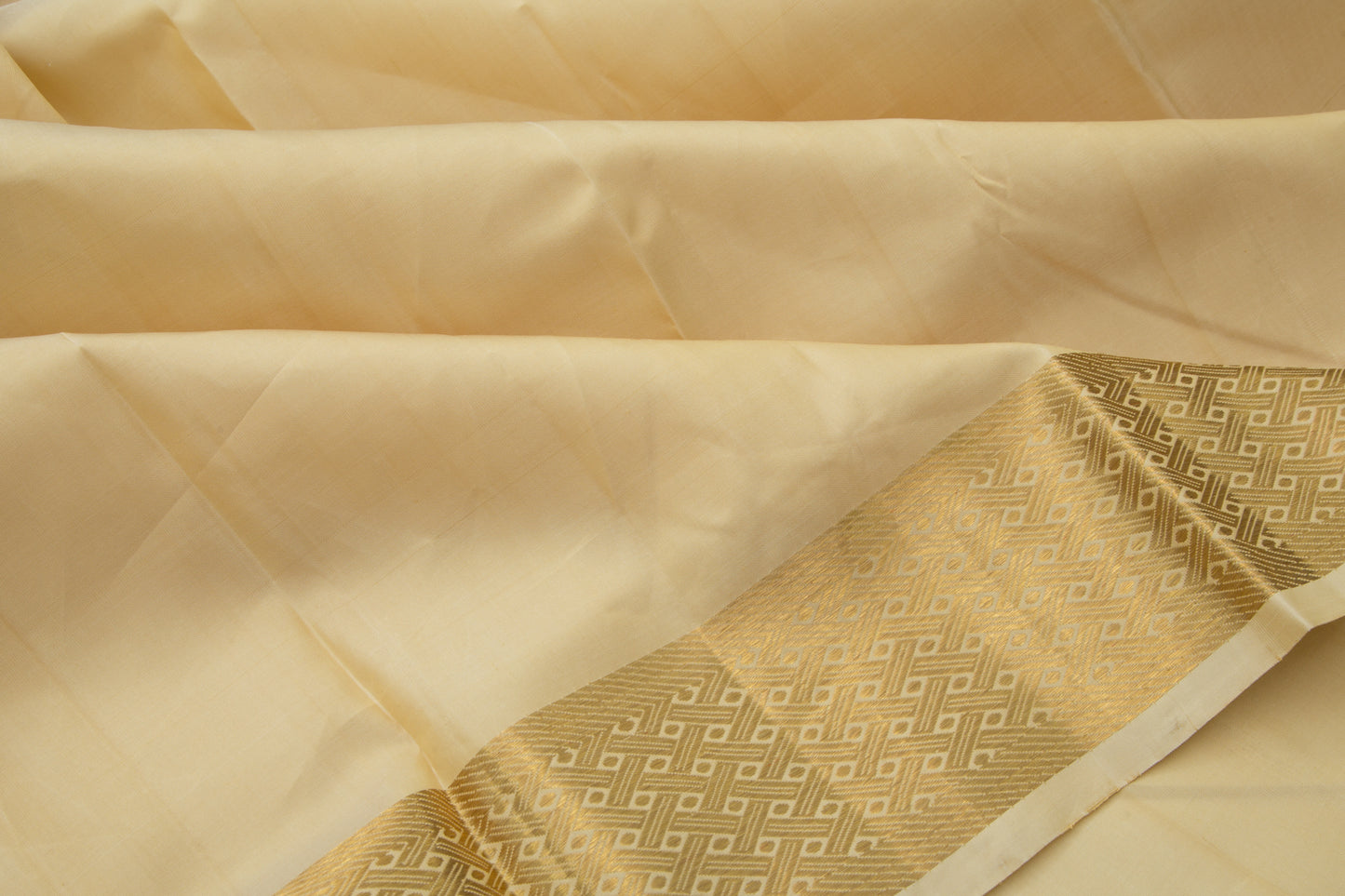 Kanchipuram Pure Silk Plain Cream Dhoti