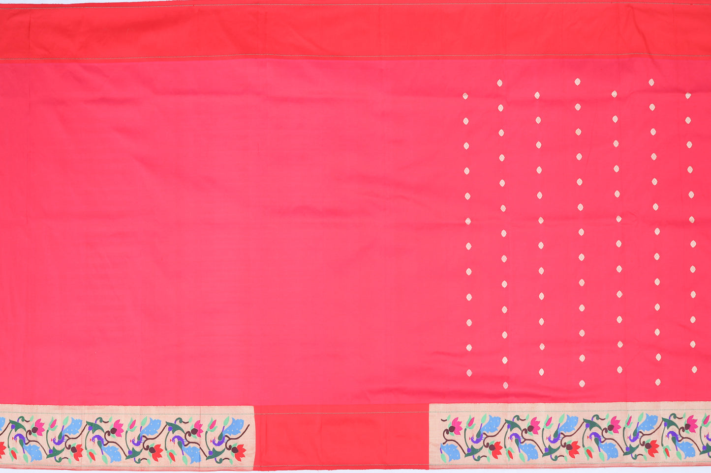 Banarasi Silk Butta Pink Saree With Paithani Inspired Border