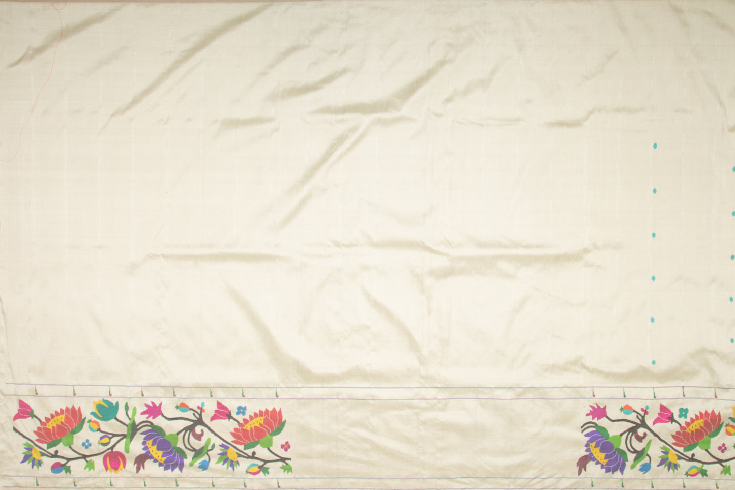 Paithani Silk Butta Cream Saree