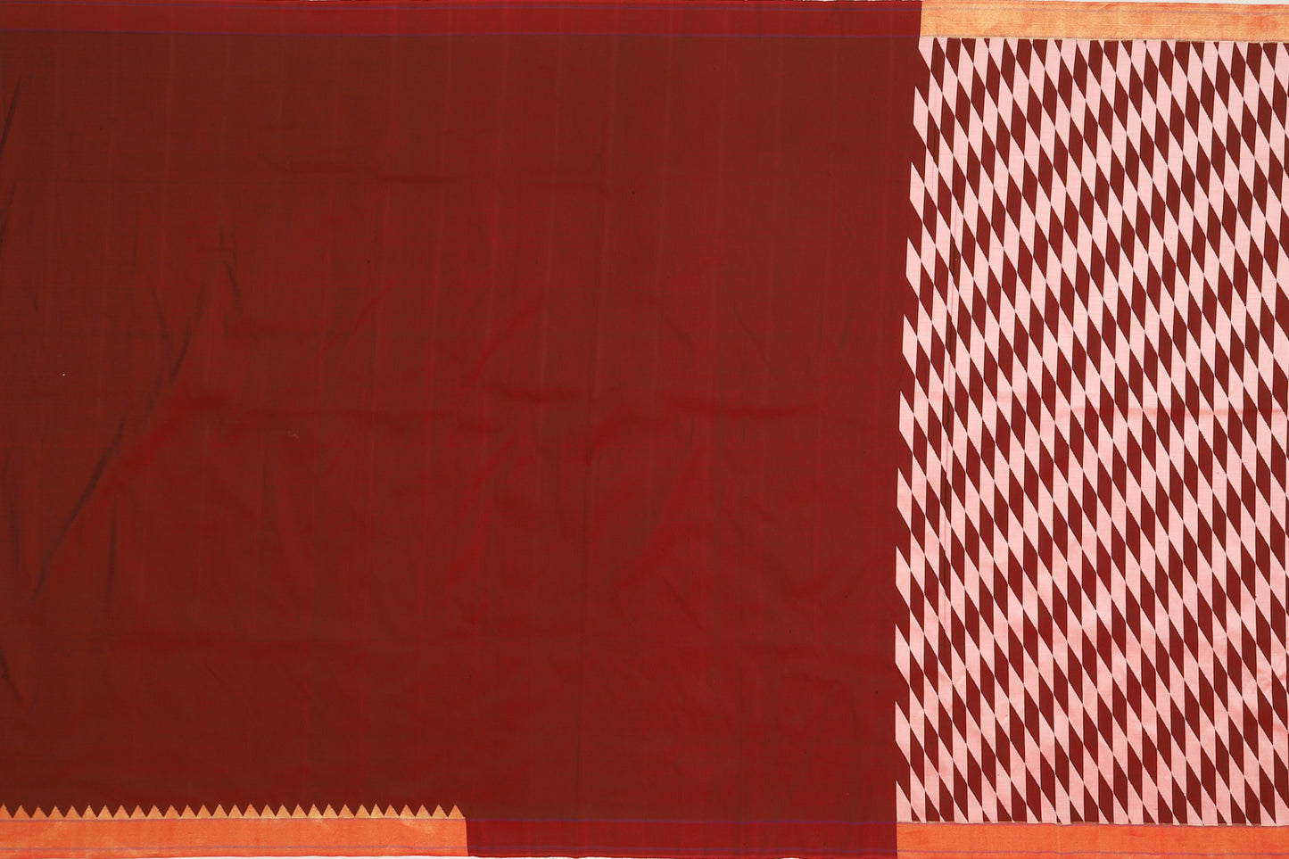 Paithani Silk Brocade Peach Saree