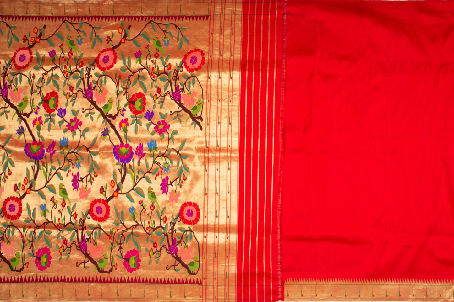 Paithani Silk All Over Gold Tissue Saree