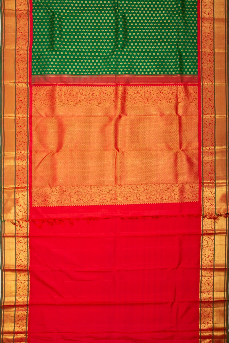 Kanchipuram Silk Brocade Green Saree