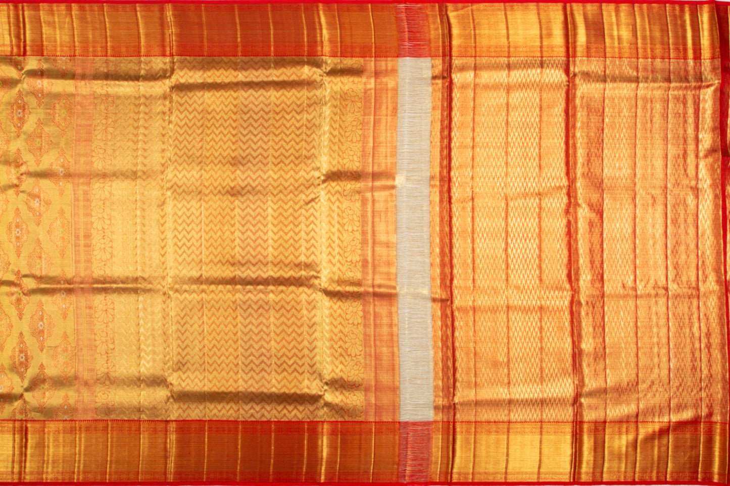 Kanchipuram Silk Tissue Brocade Gold Saree