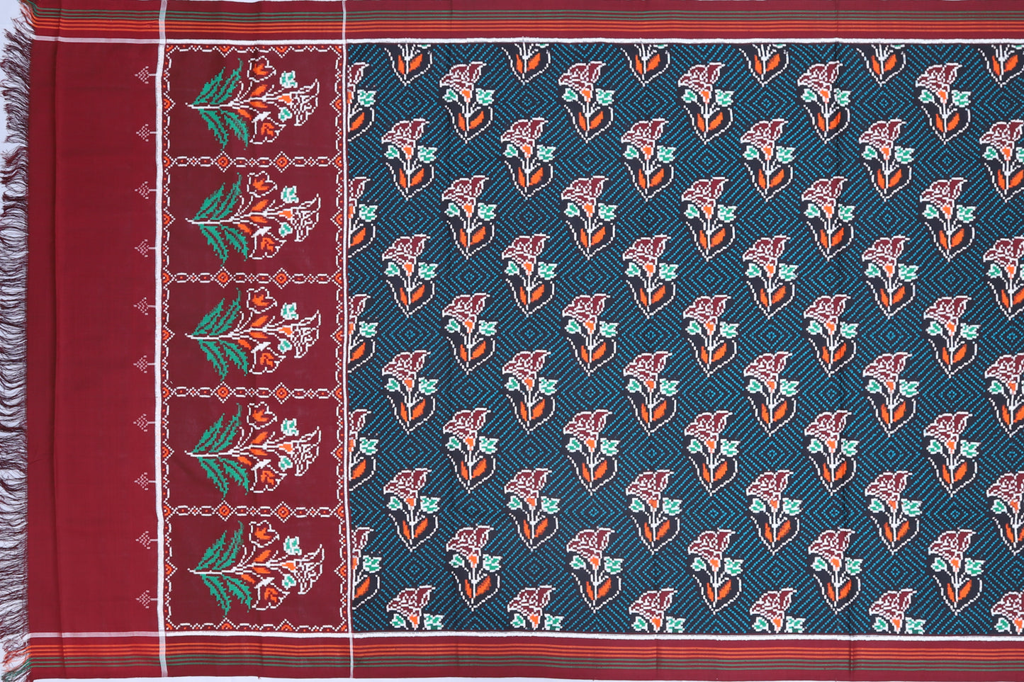 Patan Patola Silk Ikat Black Saree