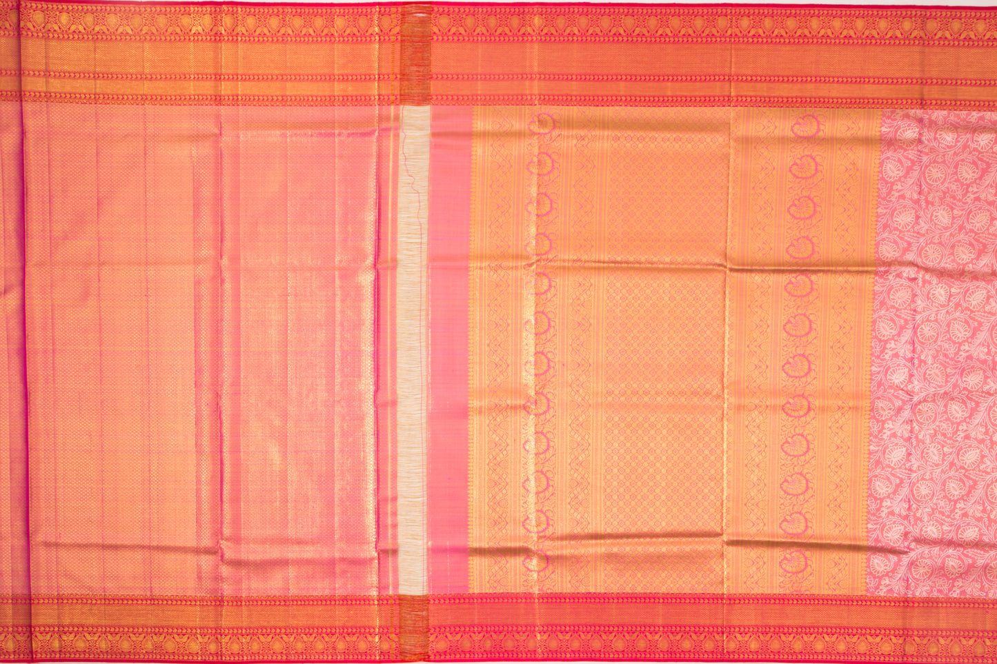 Kanchipuram Silk Jaal Pink Saree