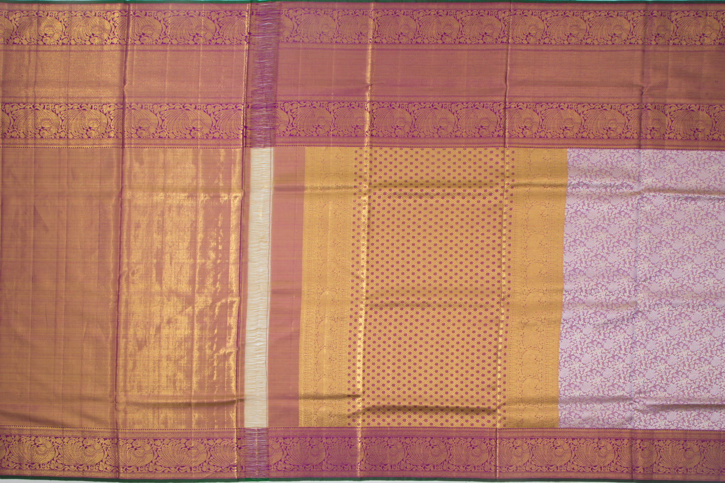 Kanchipuram Silk Tissue Brocade Lilac Saree
