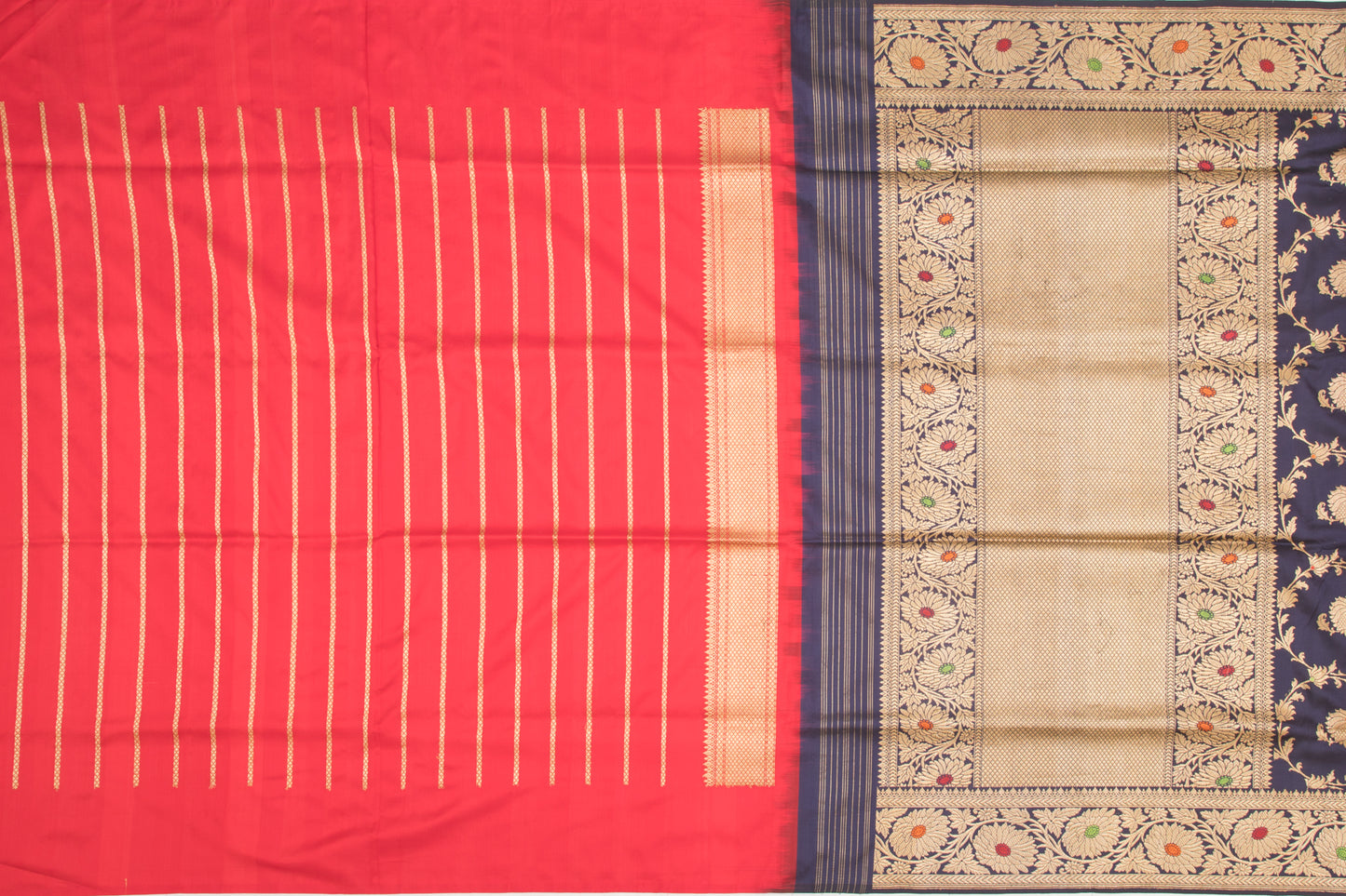 Banarasi Silk Kadwa Jaal Dark Blue Saree