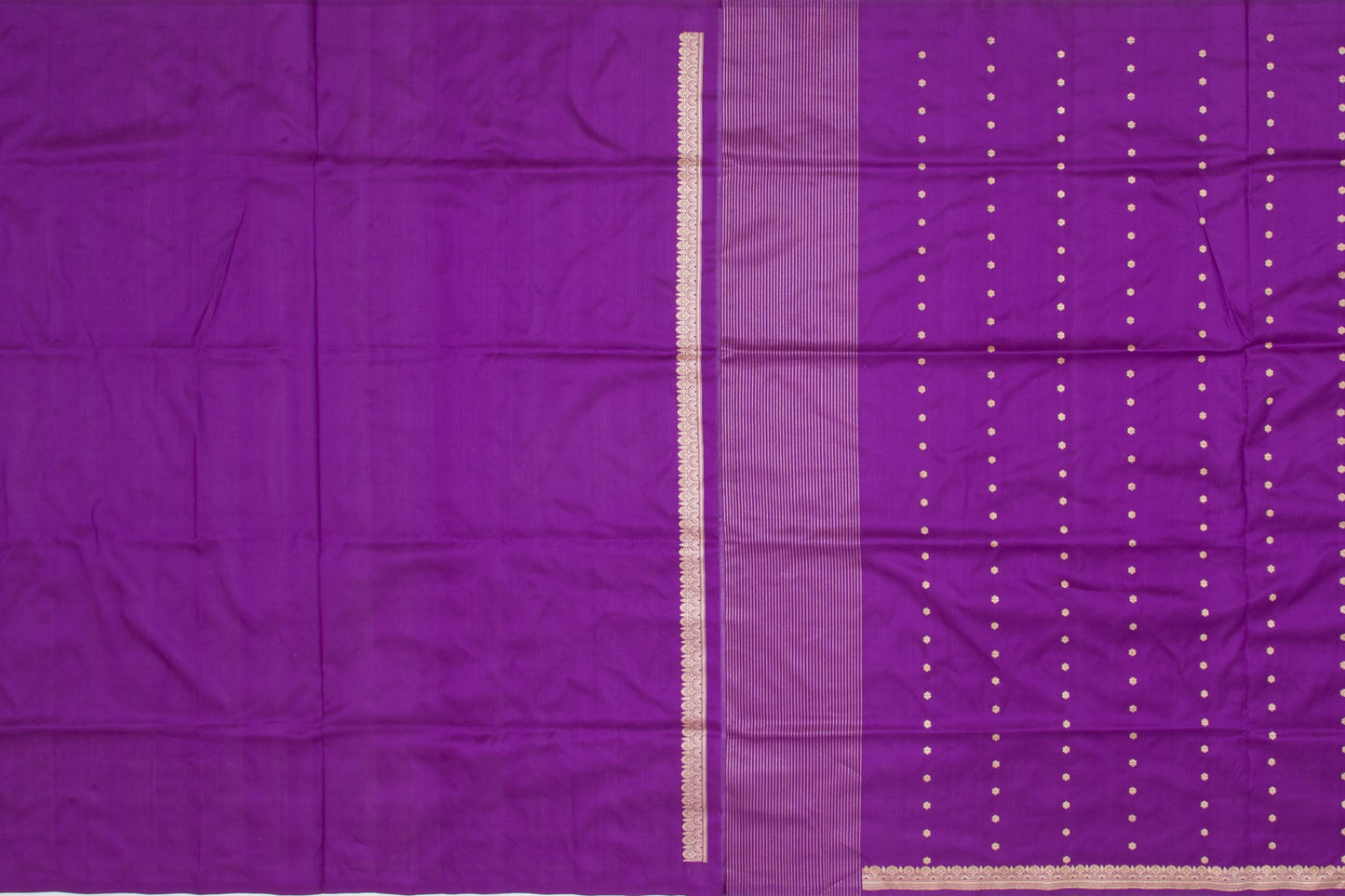 Banarasi Silk Kadwa Butta Purple Saree