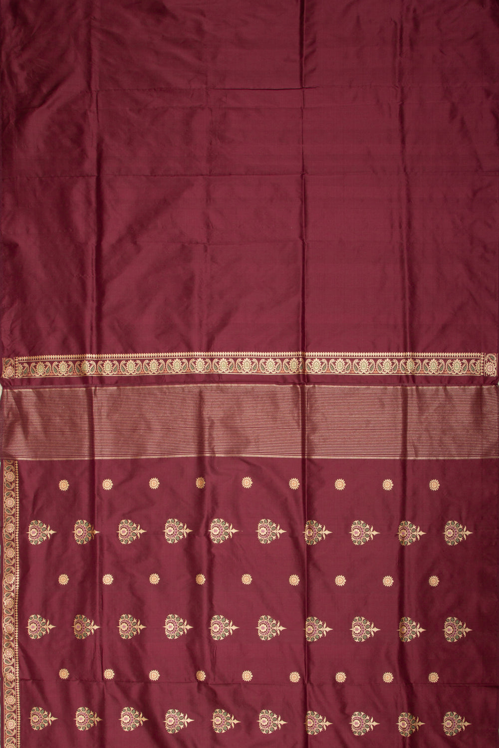 Banarasi Silk Butta Burgundy Saree