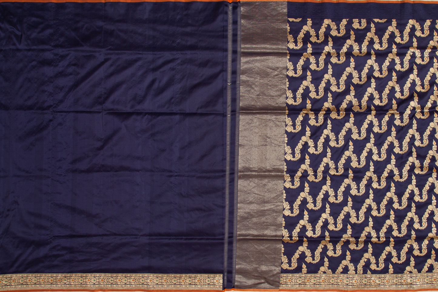 Banarasi Silk Kadwa Jaal Navy Blue Saree