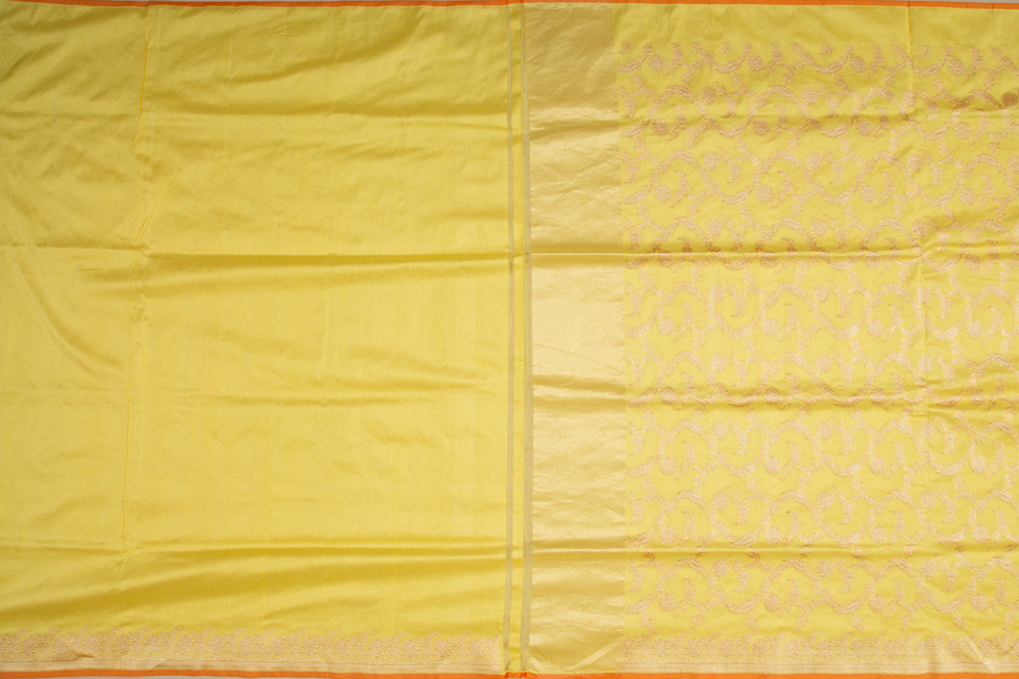 Banarasi Silk Kadwa Jaal Yellow Saree