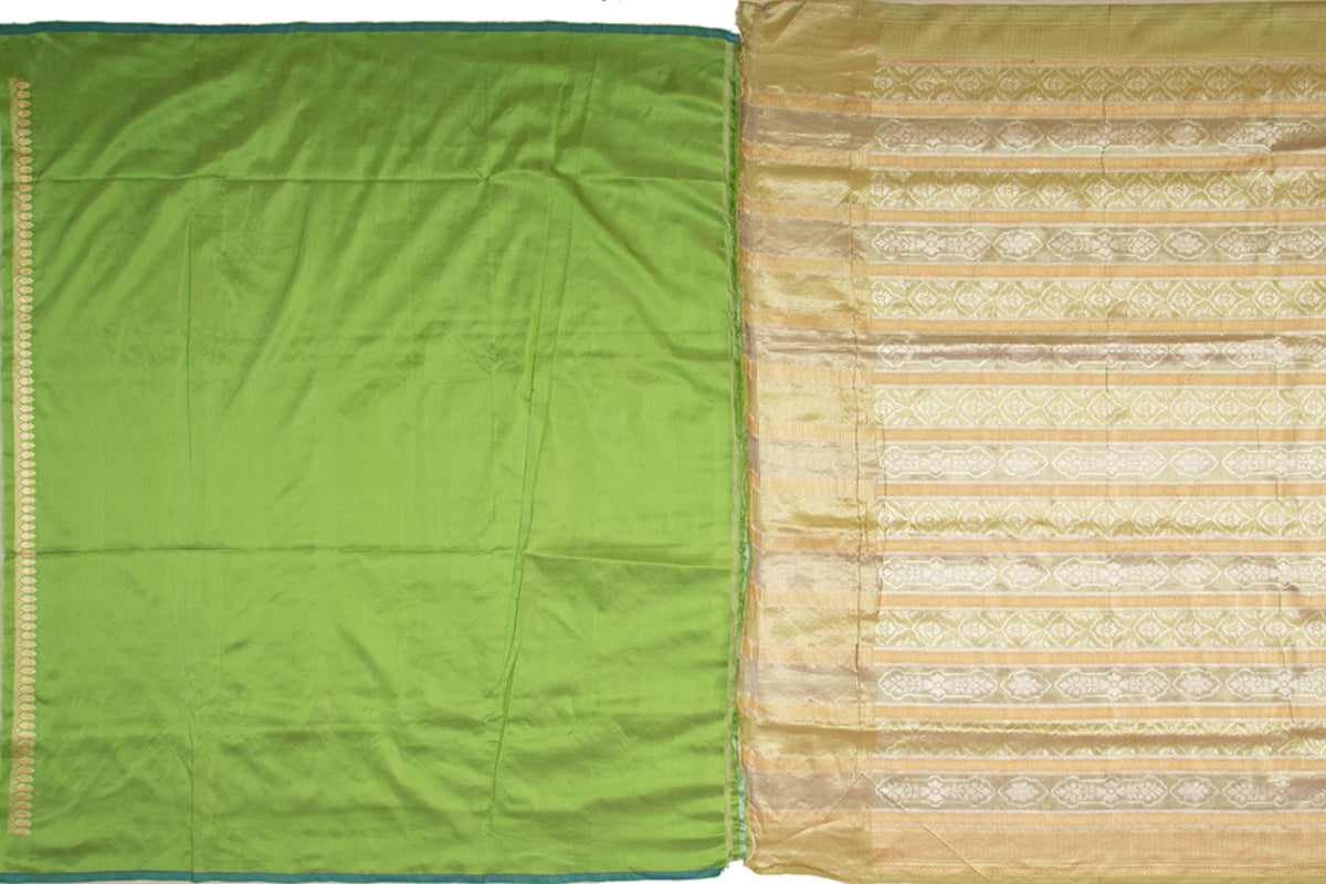 Banarasi Silk Tissue Jaal Pastel Green Saree
