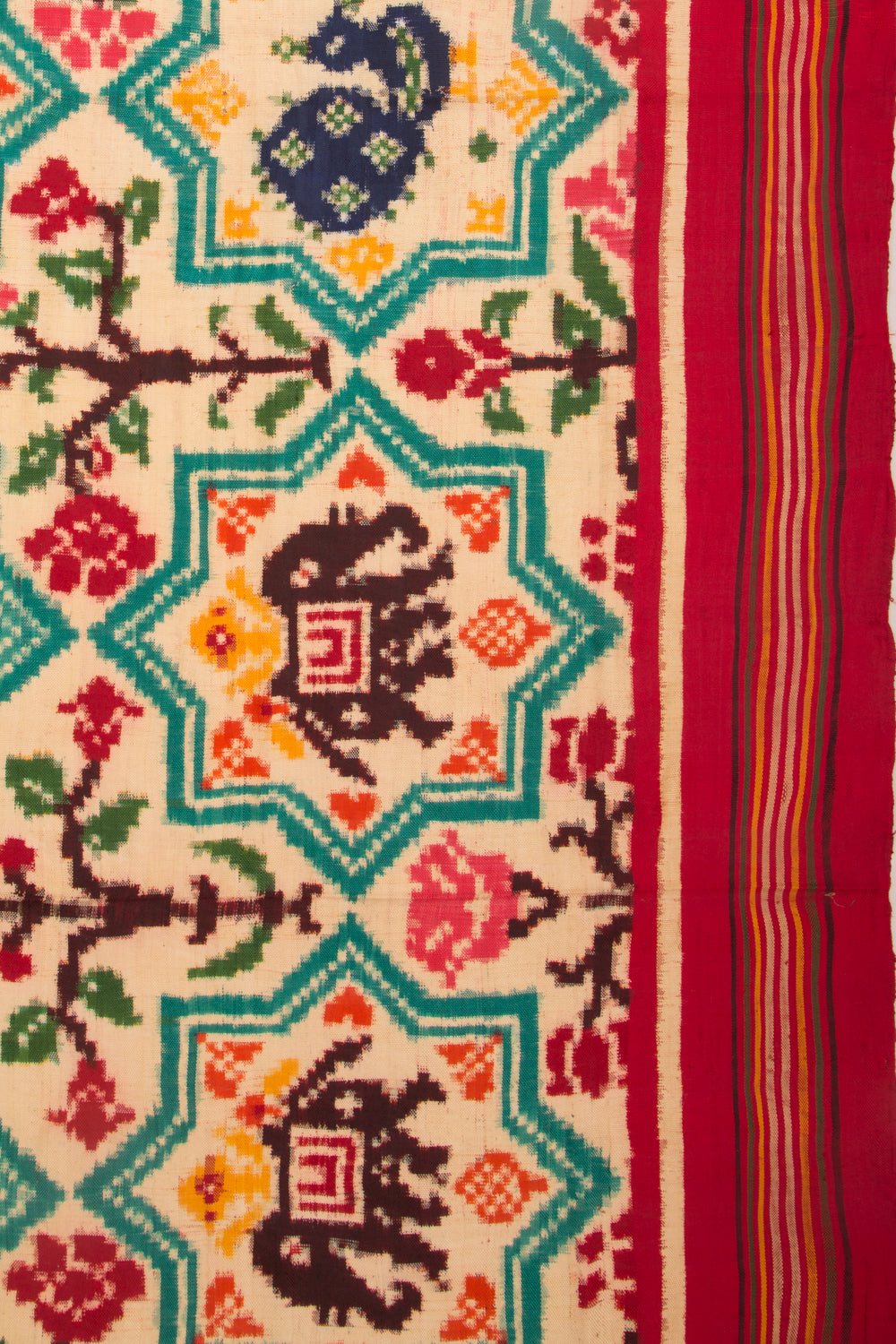 Patan Patola Silk Double Ikat Cream Dupatta