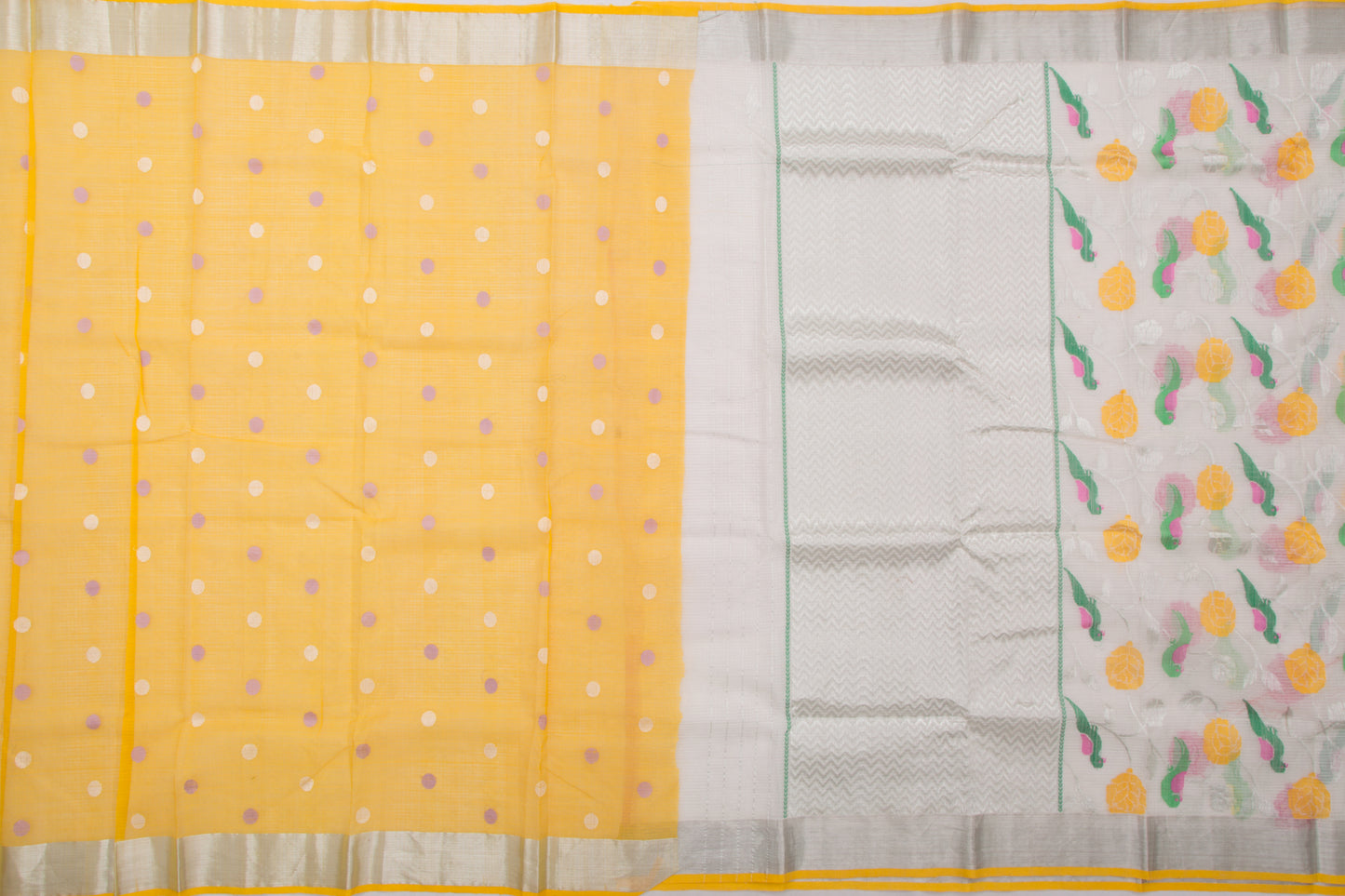 Kota Silk Jamdani Off-White Saree