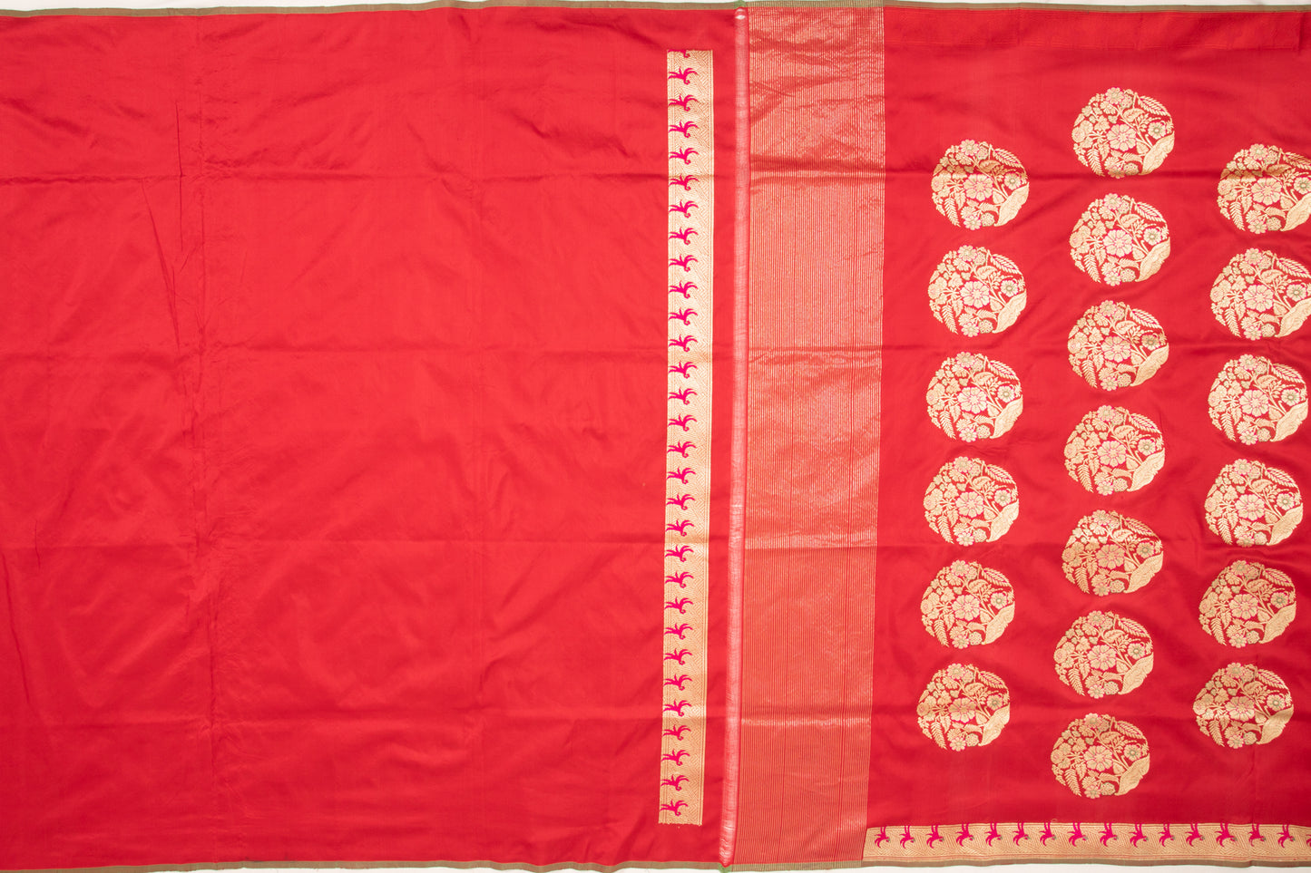 Banarasi Silk Kadwa Butta Red Saree