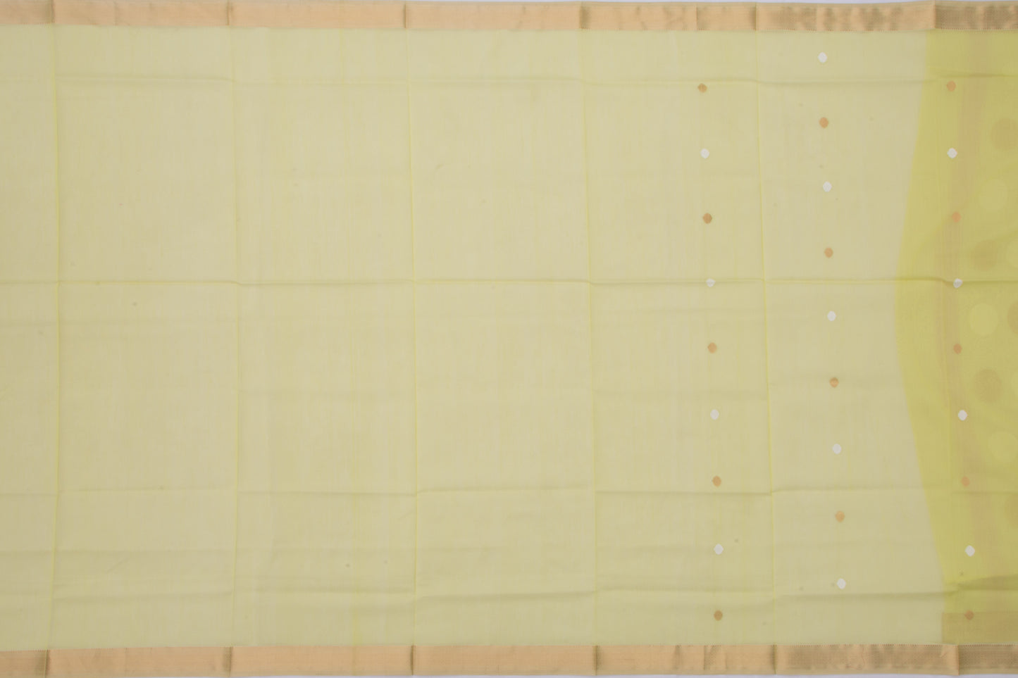 Maheshwari Cotton Polka Dot Butta Green Saree