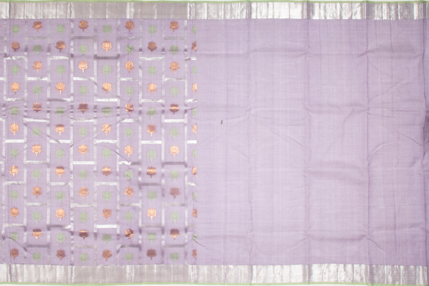Kota Silk Checks And Butta Lavender Saree