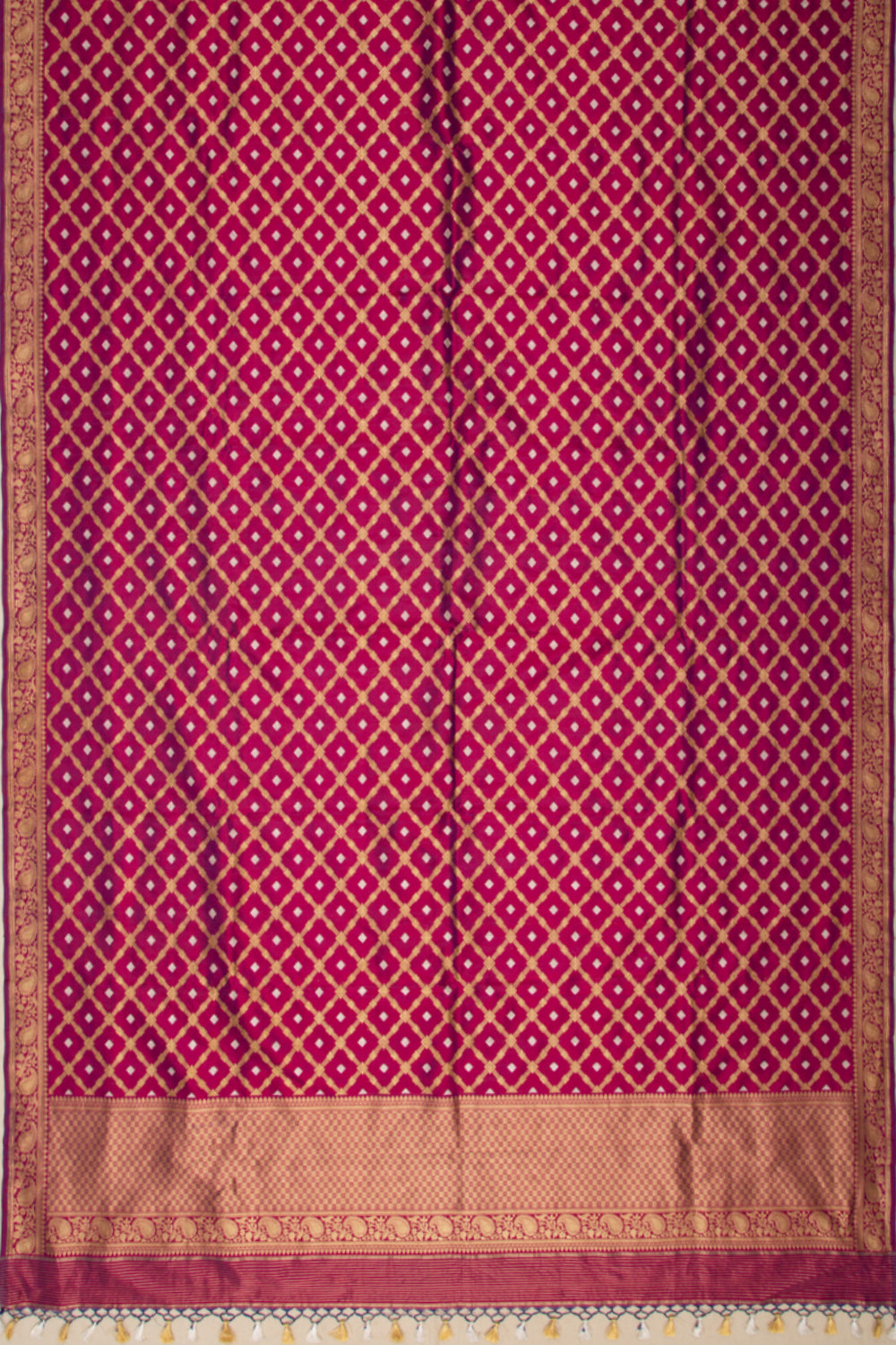 Banarasi Silk Kadwa Checks And Butta Purple Dupatta