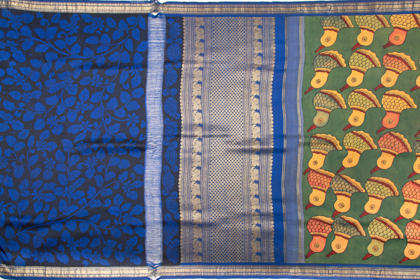 KanchiPuram Silk Kalamkari Green Saree
